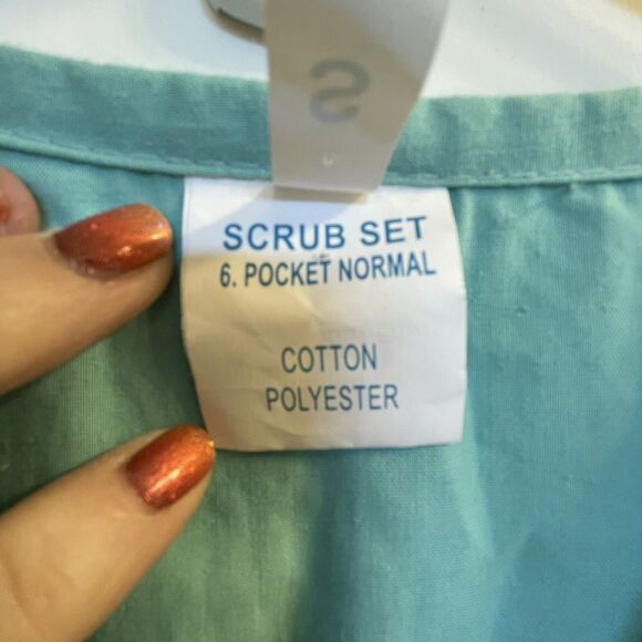 RMF Scrubs Top Size Small-Green 3 pocket V neck Women’s Small - Picture 4 of 4